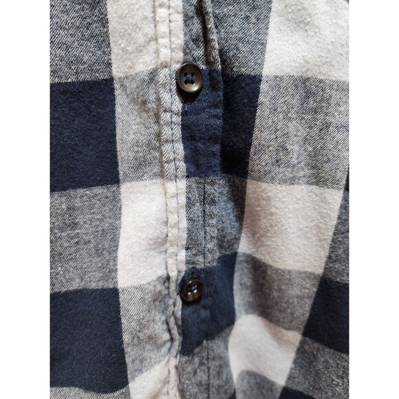 Time & Tru Womens XXL Blue Shirt Button Up Checker Plaid Classic Cozy Ranch Warm - Picture 6 of 15